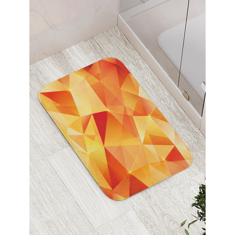 Orange Triangles Art Bath Mat