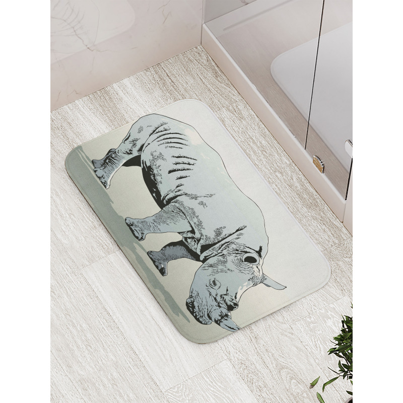 Rhinoceros Art Bath Mat