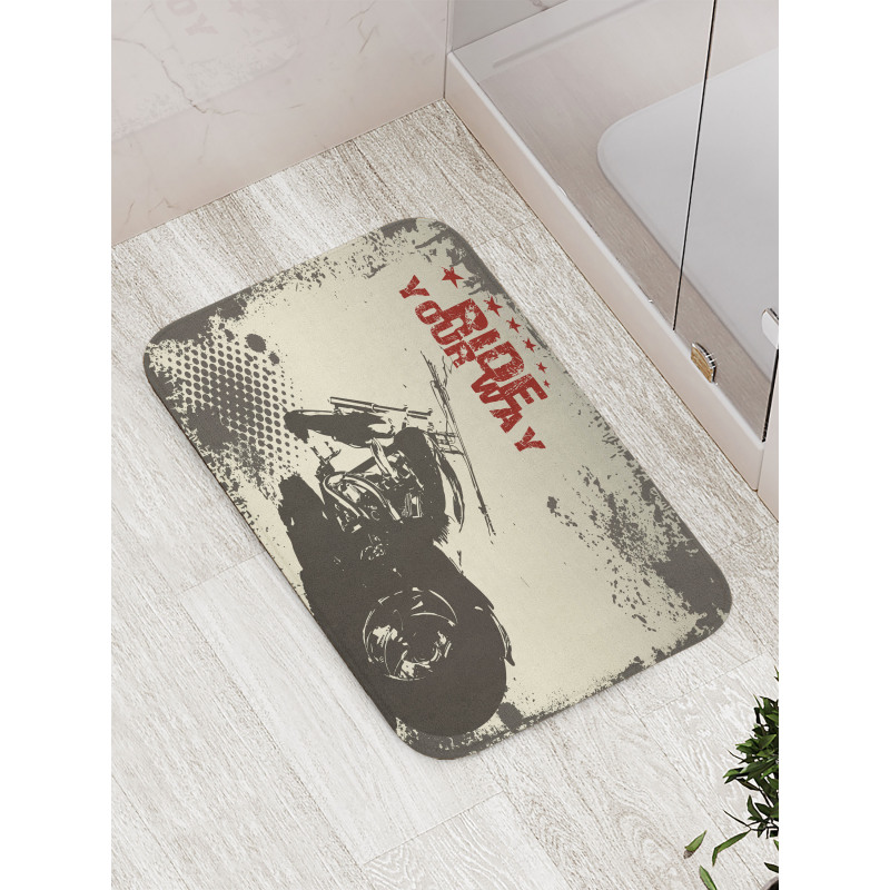 Adventure with Motorcycle Bath Mat