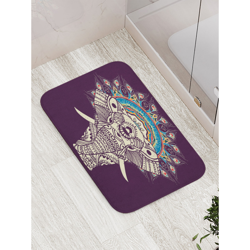 Floral Swirls Detail Bath Mat