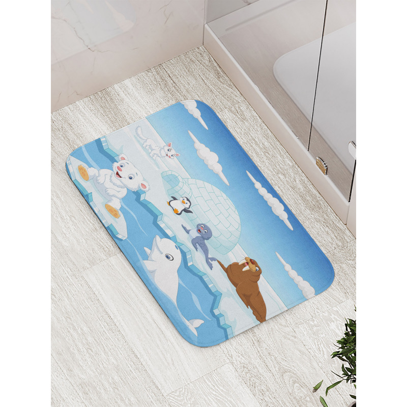 Polar Bears Seal Penguins Bath Mat