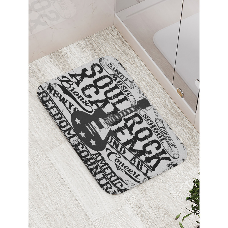 Rock Music Poster Image Bath Mat