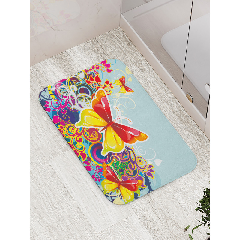 Nature Leaves Butterfly Bath Mat