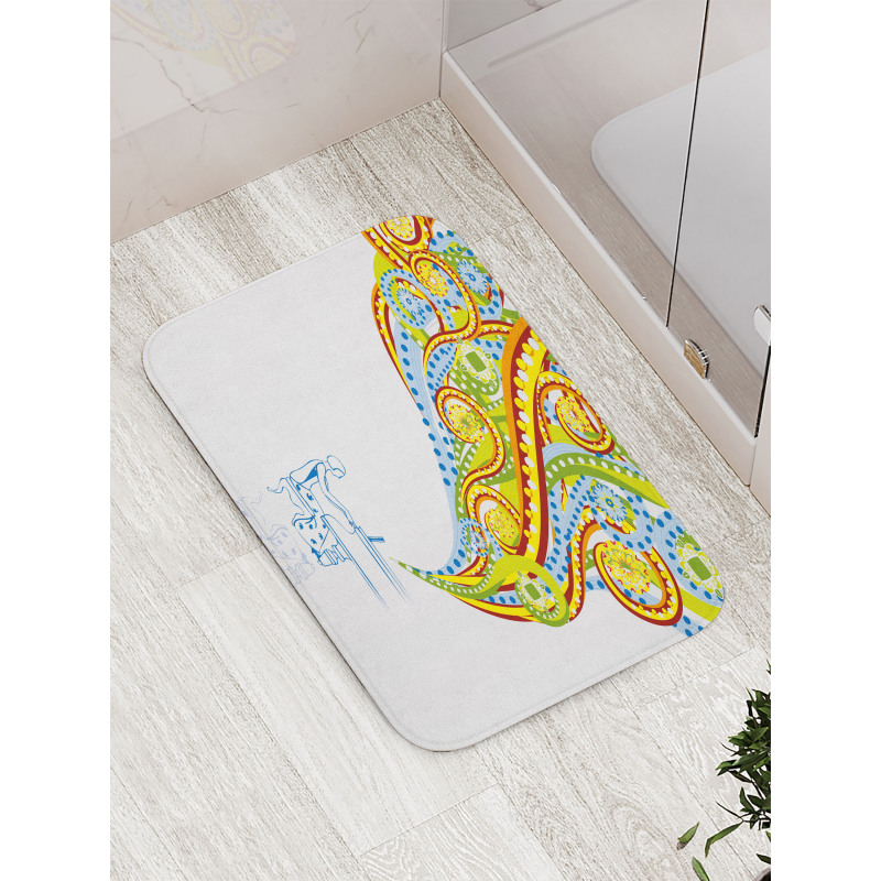 Pianist Swirls Colorful Bath Mat