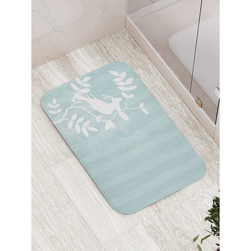 Bird Silhouette on Tree Bath Mat