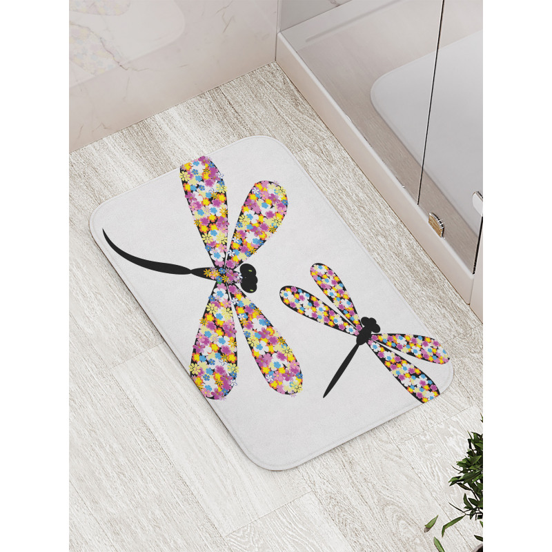 Dragonflies Black Body Bath Mat