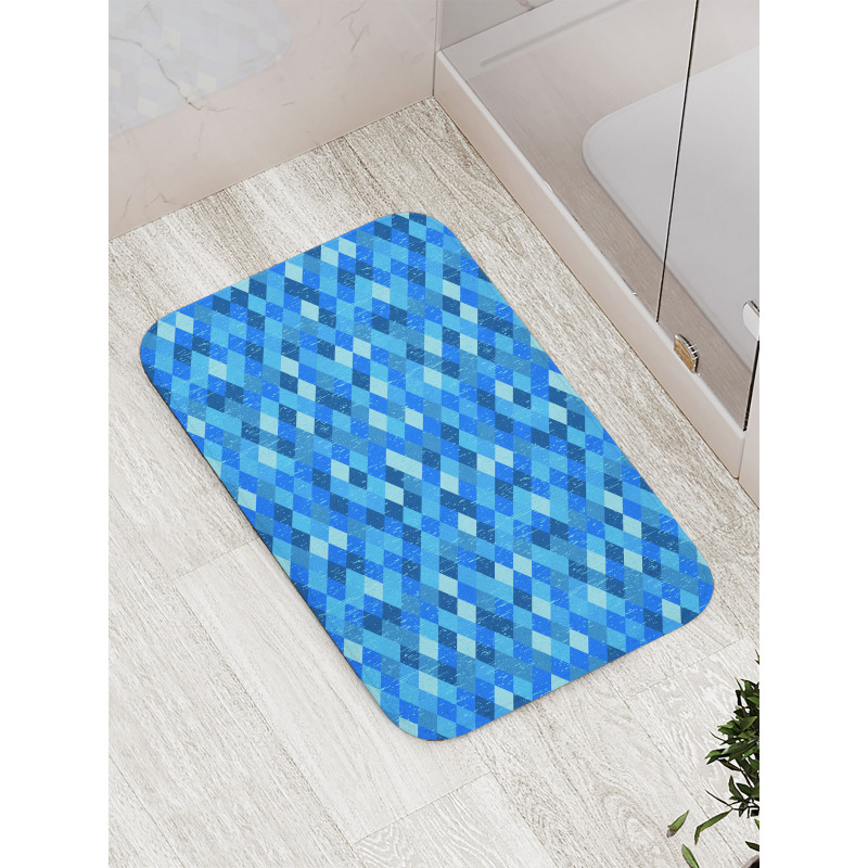 Diagonal Checked Pattern Bath Mat