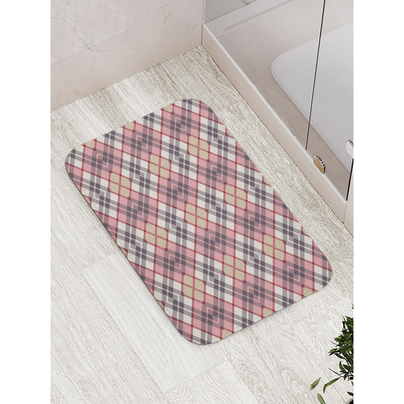 Tartan Motif Bath Mat