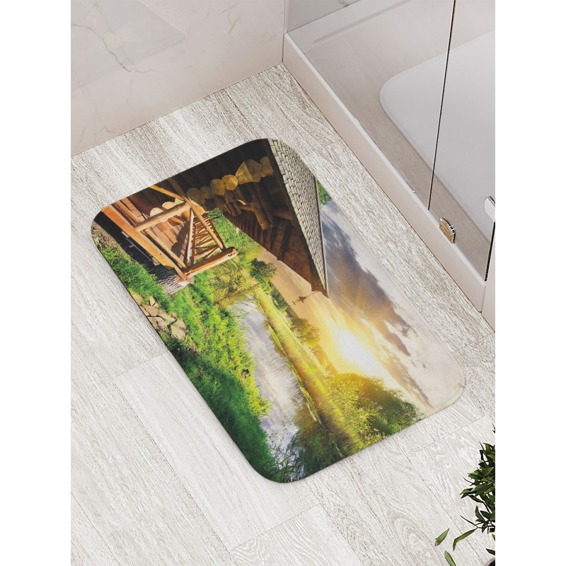 Wooden House by the Lake Bath Mat