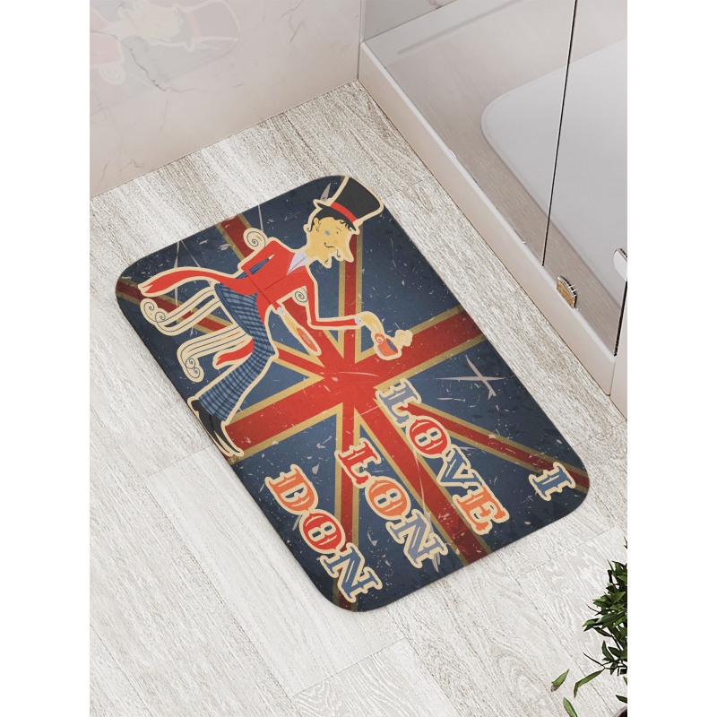 London English Man Flag Bath Mat