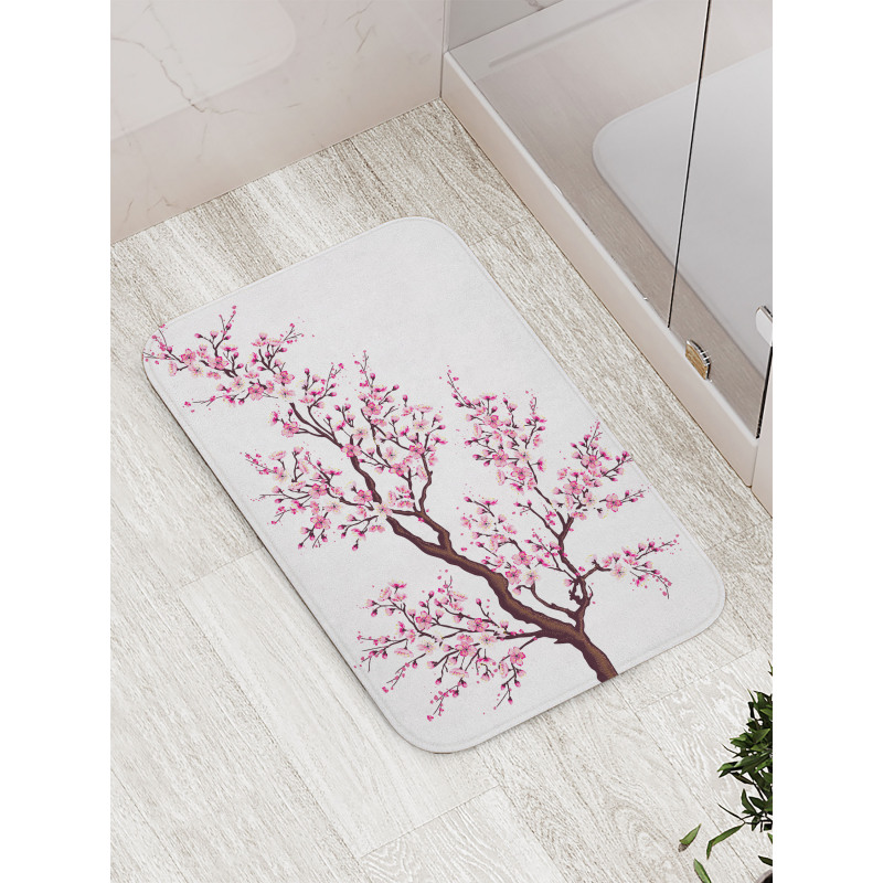 Sakura Branch Blossoms Bath Mat