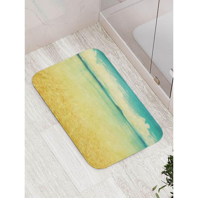 Vintage Grunge Sea View Bath Mat