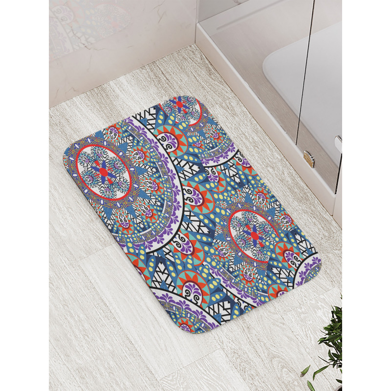 Circular Floral Bath Mat