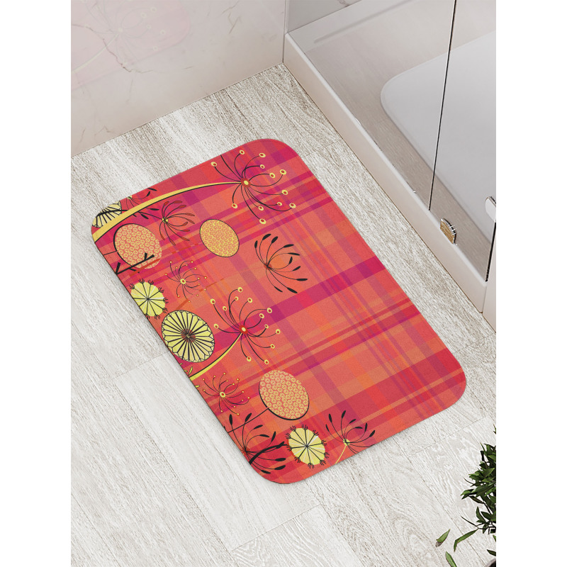 Umbellifer Flower Tartan Bath Mat