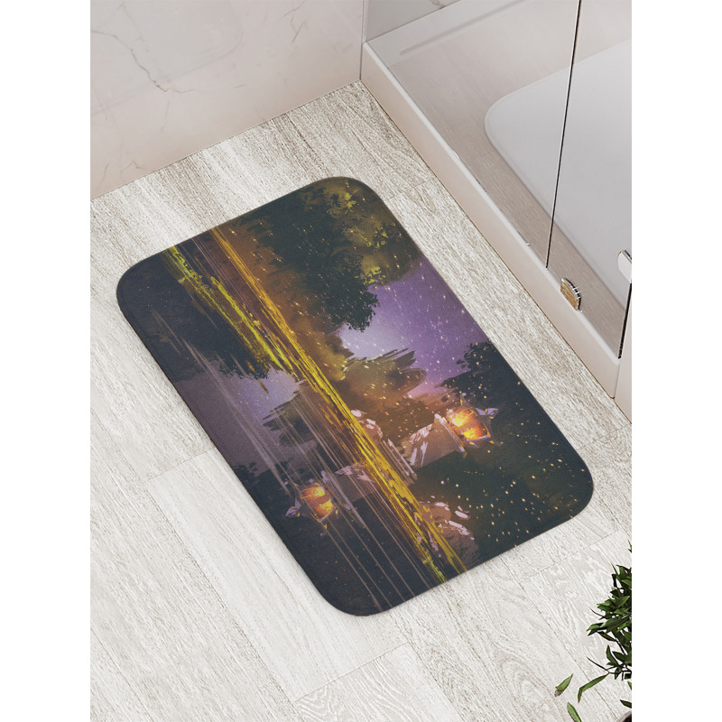 Lantern Forest Night Bath Mat