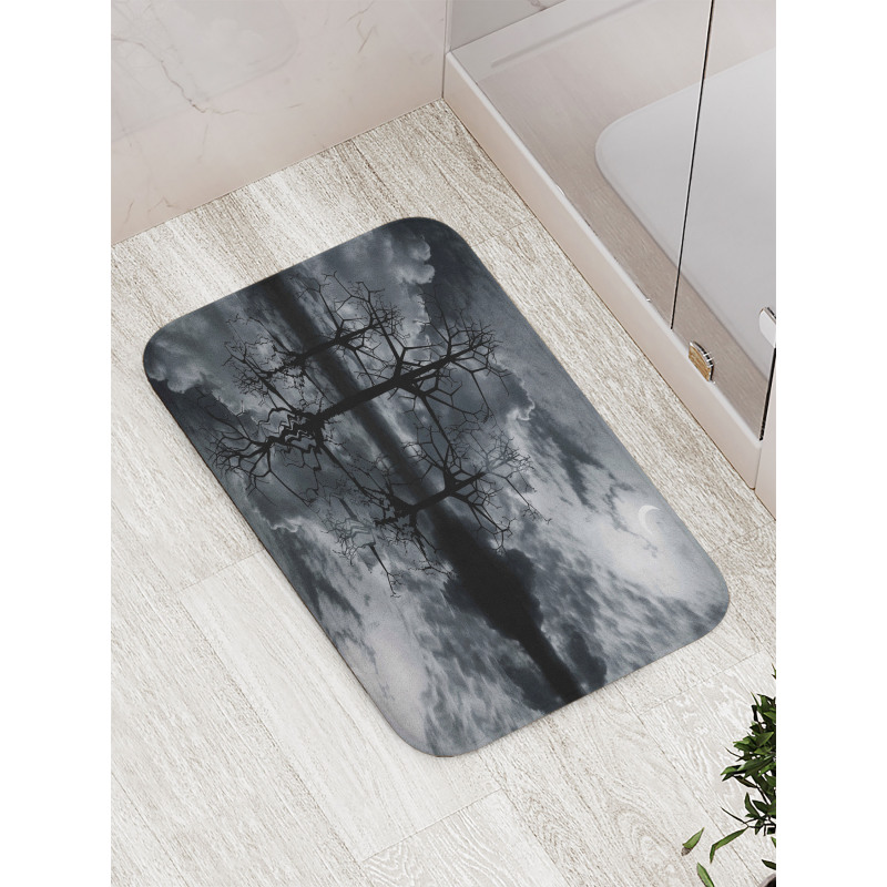 Trees Night Sky Cloud Bath Mat