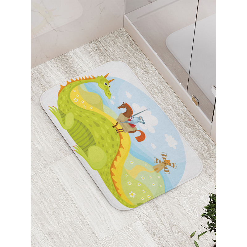 Knight and His Horse Bath Mat