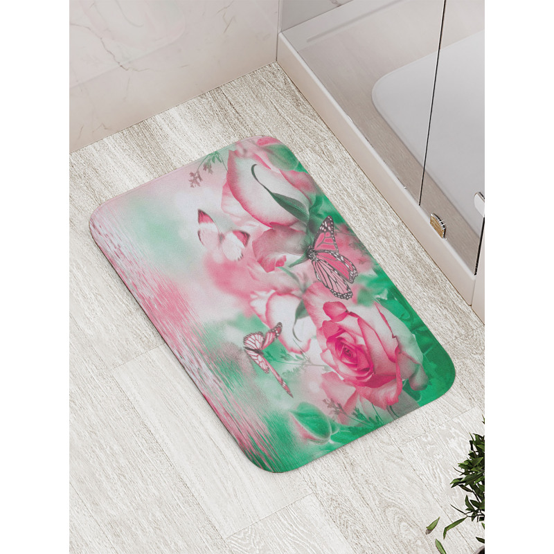 Rose Petals Butterfly Bath Mat