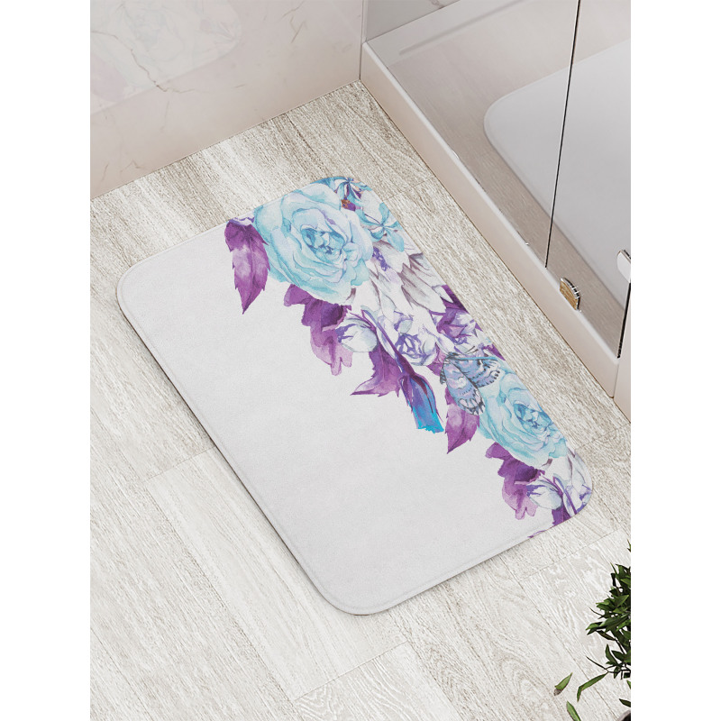 Vintage Flower Petals Bath Mat