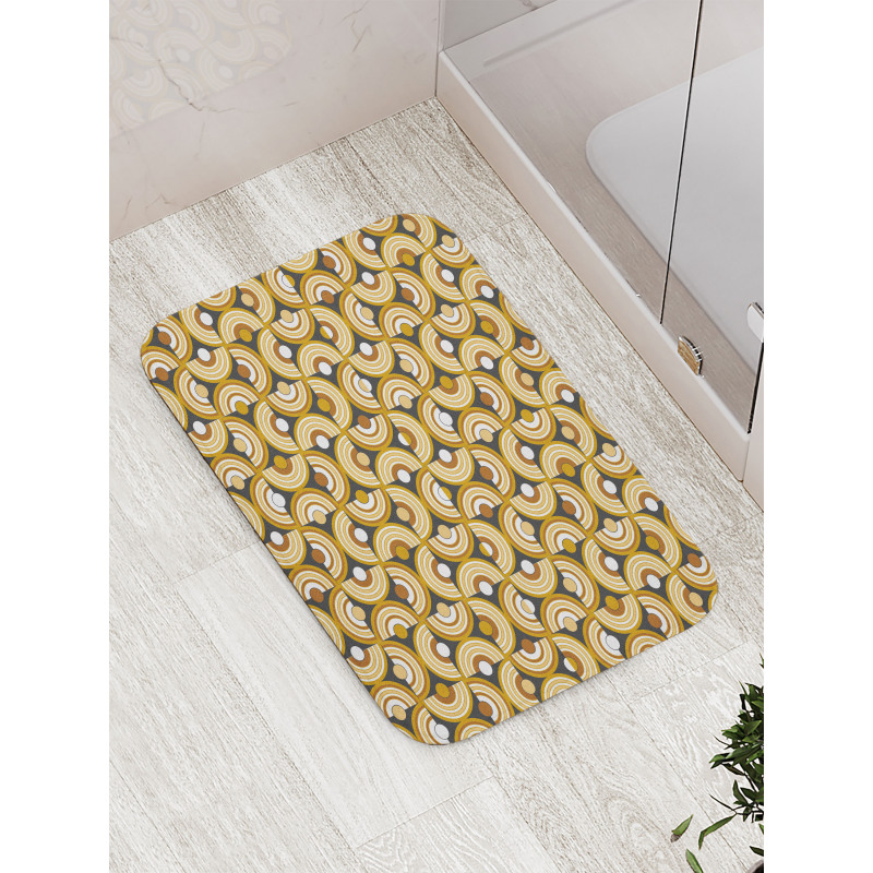 Funky Abstract Rounded Bath Mat