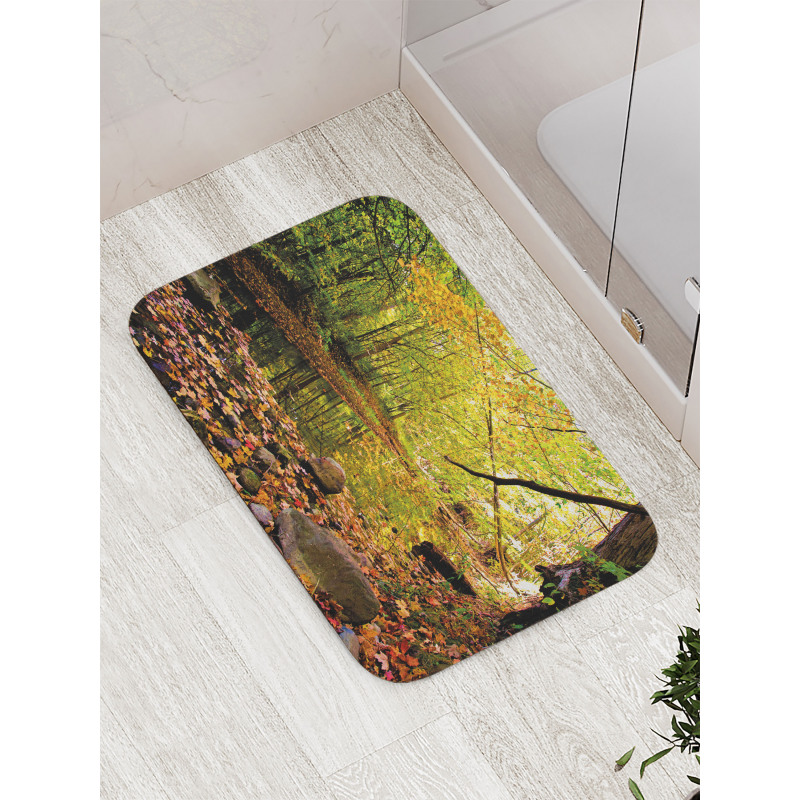 Pine River in Autumn Bath Mat