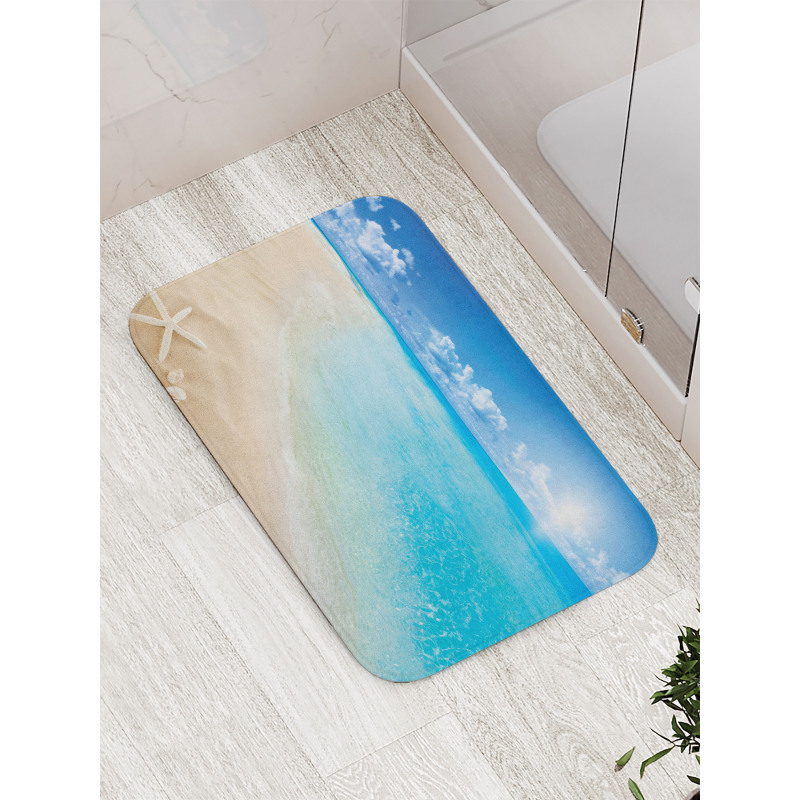 Sunny Seashore and Shells Bath Mat