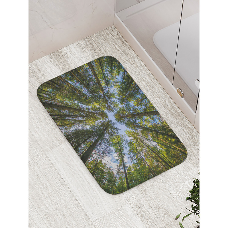 Jungle Moss Forest Trees Bath Mat