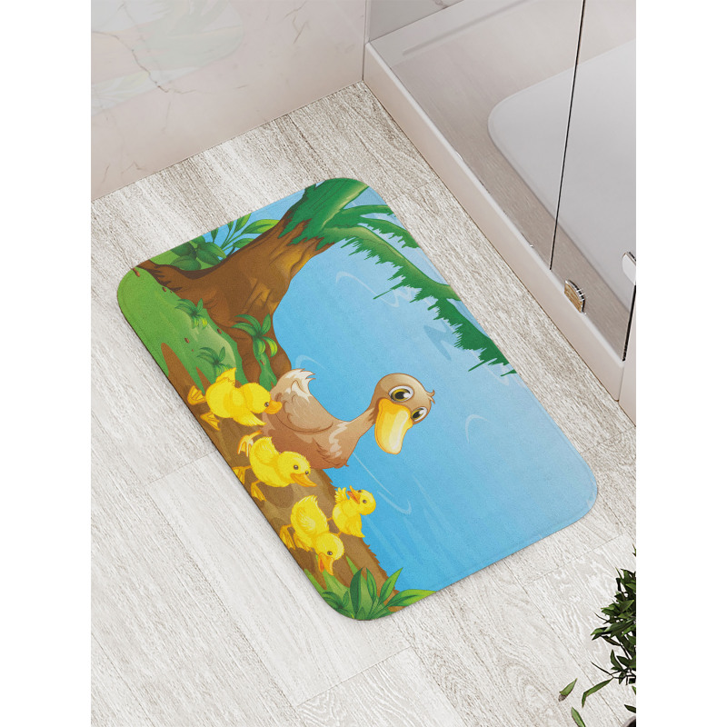 Duck and Ducklings Bath Mat