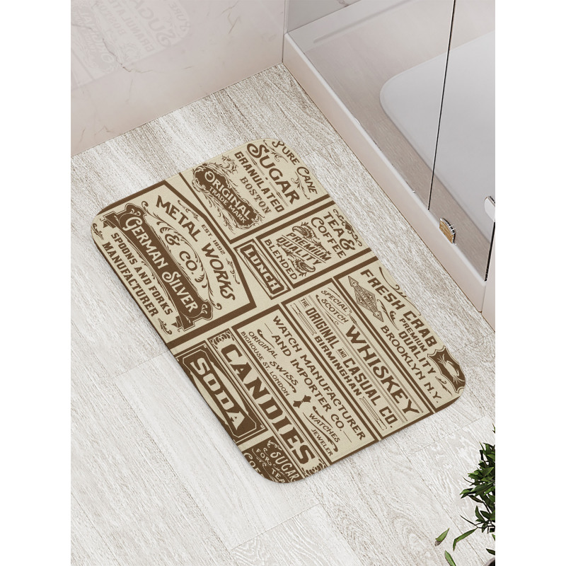 Old Advertisement Retro Bath Mat