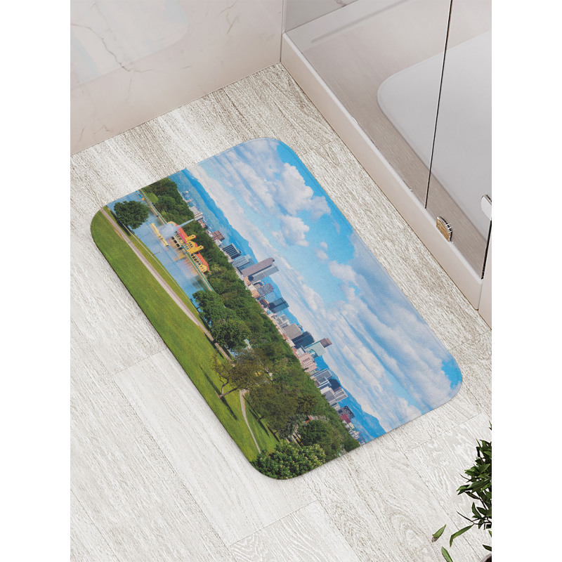 Sunny City Park at Denver Bath Mat