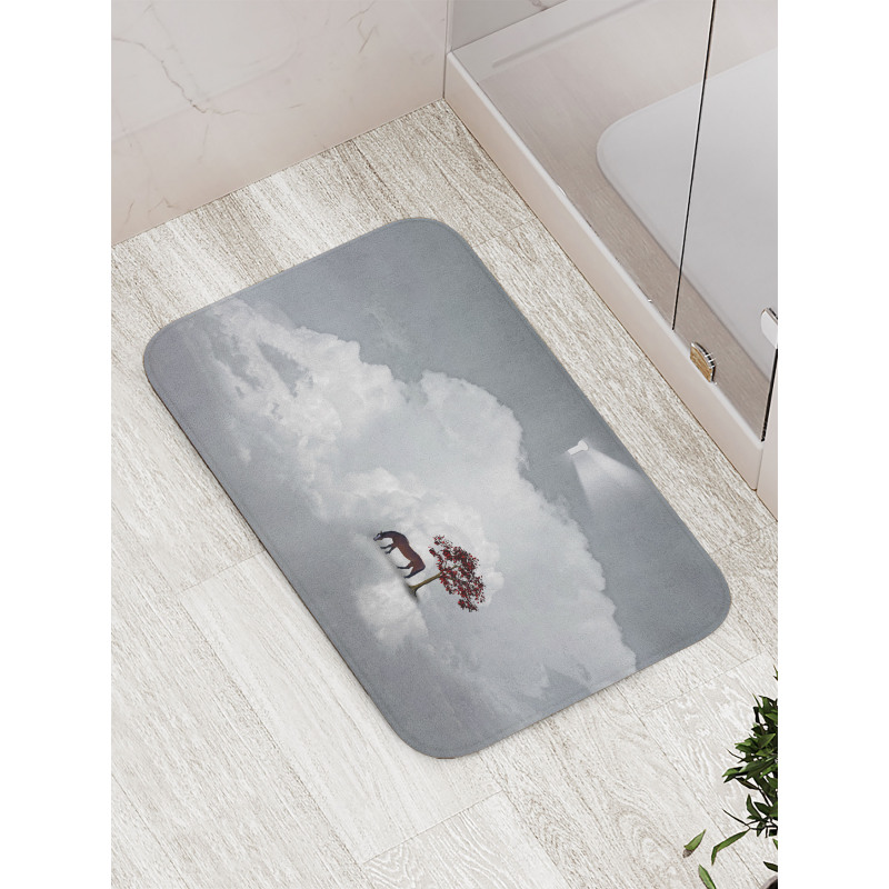 Horse Spring Tree Cloud Bath Mat