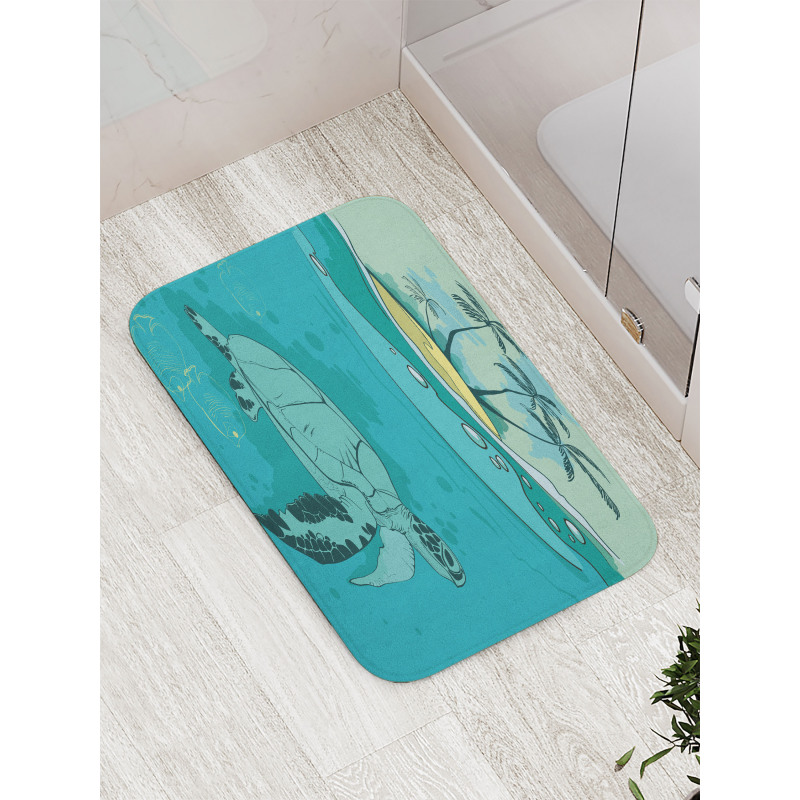 Sea Turtle Exotic Island Bath Mat