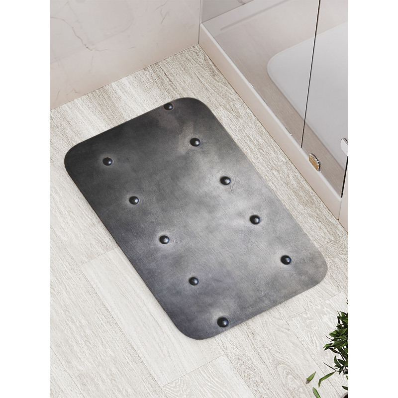 Black Grunge Plate Bath Mat