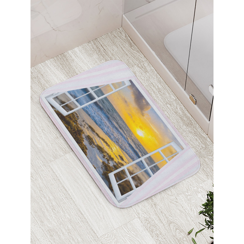 Open Window Sunrise Sea Bath Mat