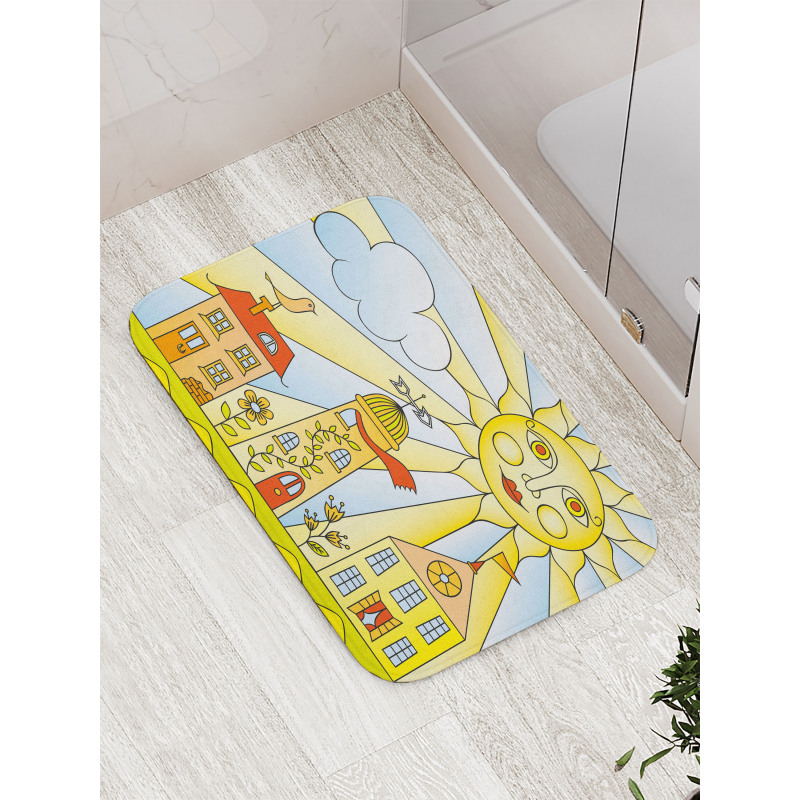 Childlike Smiling Sun Bath Mat