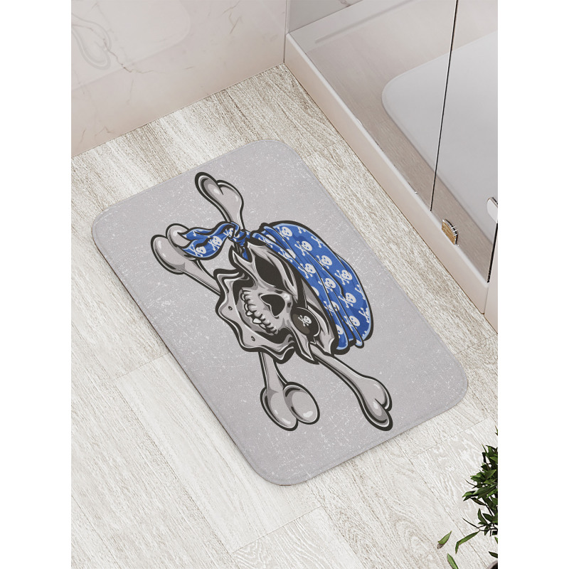 Pirate Evil Head Bones Bath Mat