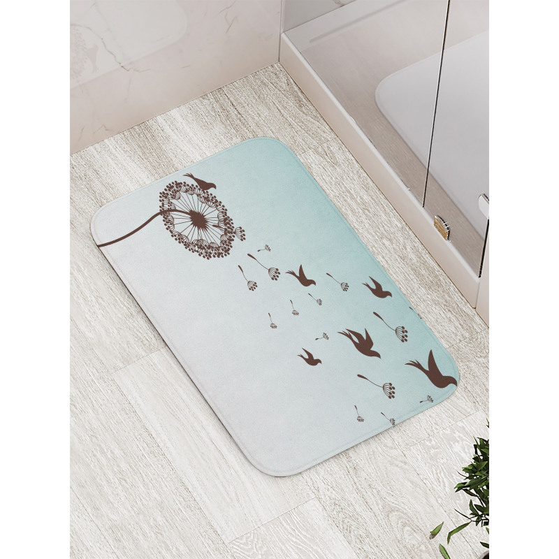 Dandelion Doves Bloom Bath Mat