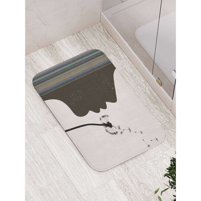 Woman and Dandelion Bath Mat