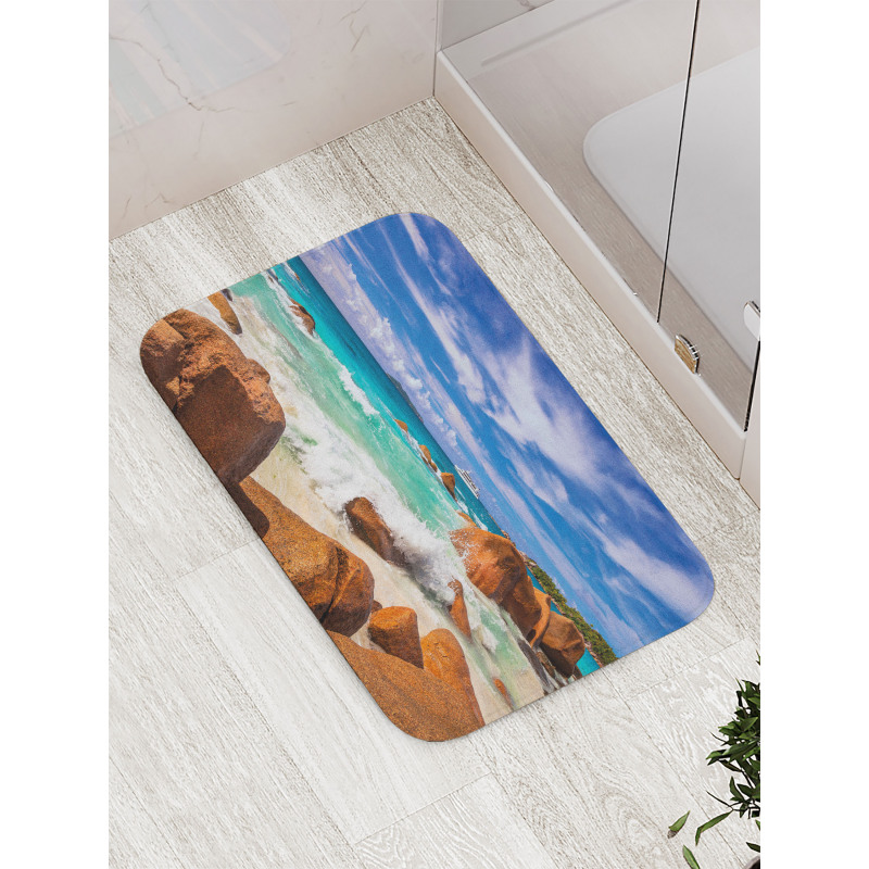 Rocky Coast Seychelles Bath Mat