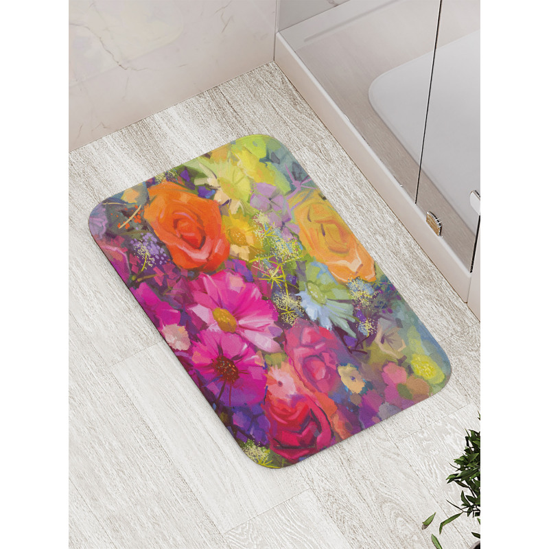 Daisies Peony Gerbera Bath Mat