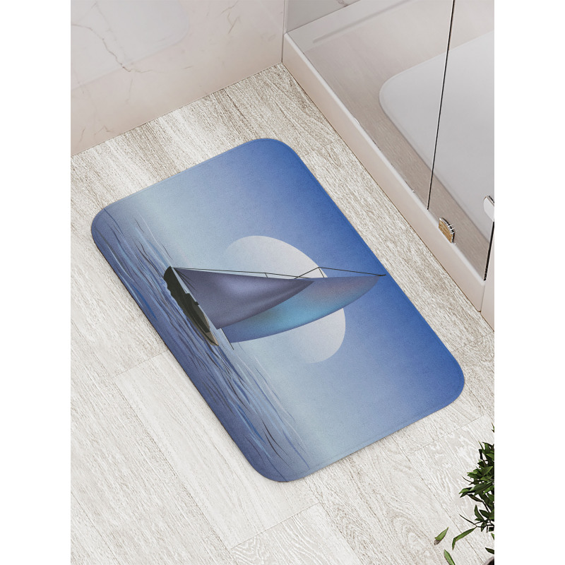 Sail Boat Wavy Serene Bath Mat