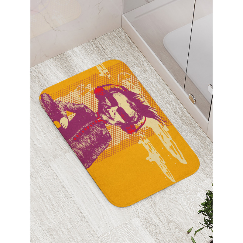 Grotesque Man Headphones Bath Mat