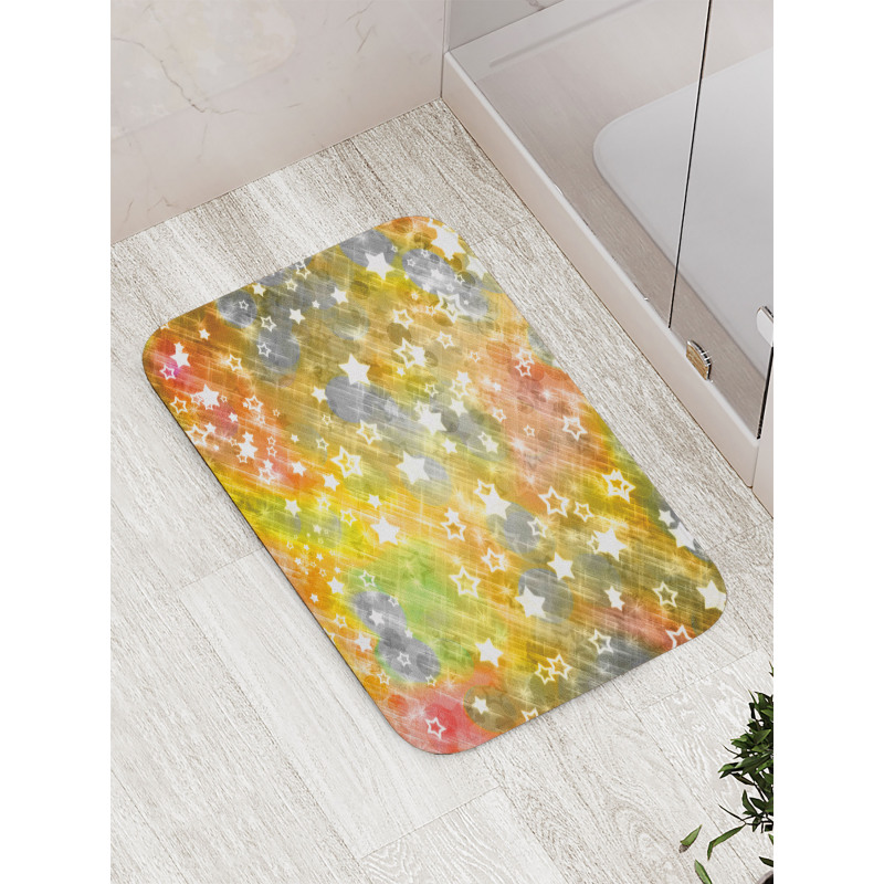 Xmas Grunge Stars Bath Mat