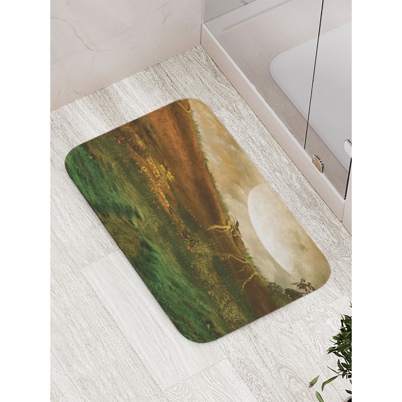 Valley with Full Moon Bath Mat