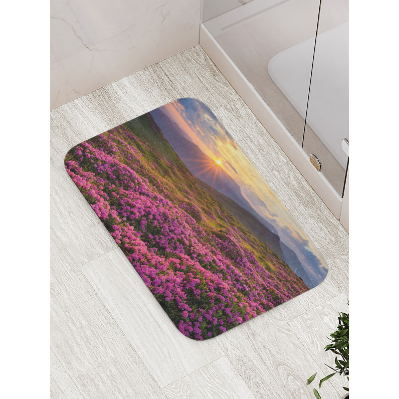 Flower Meadow Mountain Bath Mat
