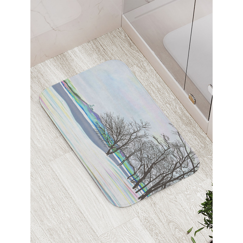 Rural Winter Forest Art Bath Mat