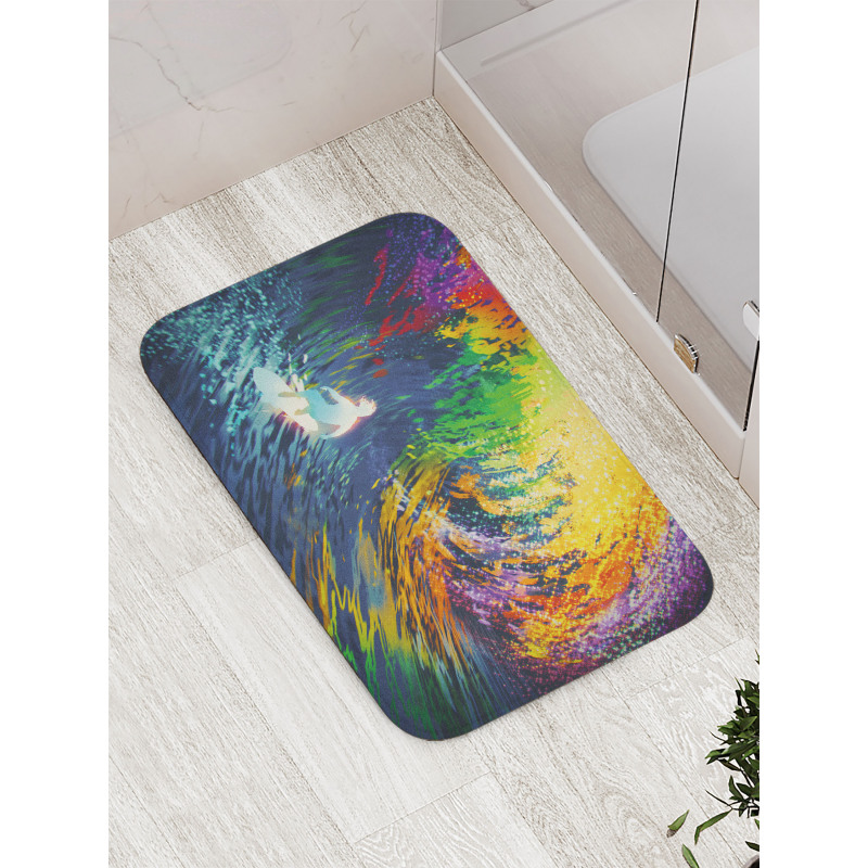 Exotic Surfer on Waves Bath Mat