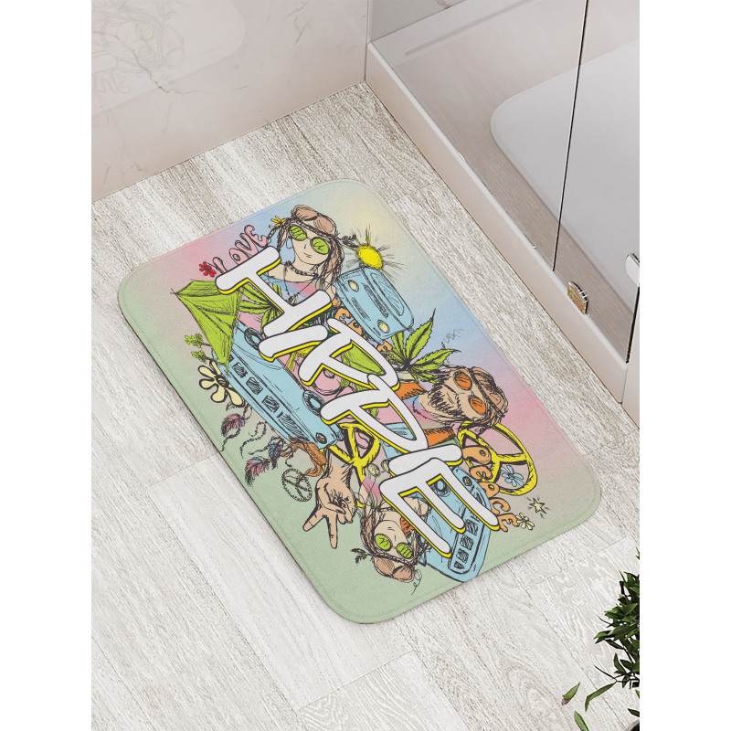 Man Woman Peace Bath Mat