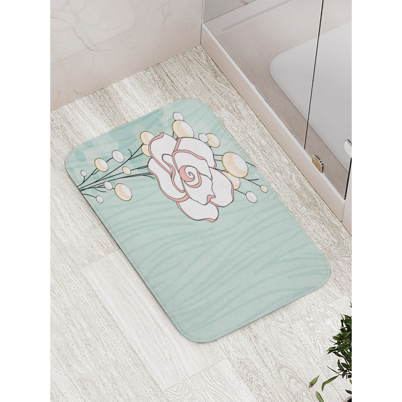 Romantic Rose Pearls Bath Mat