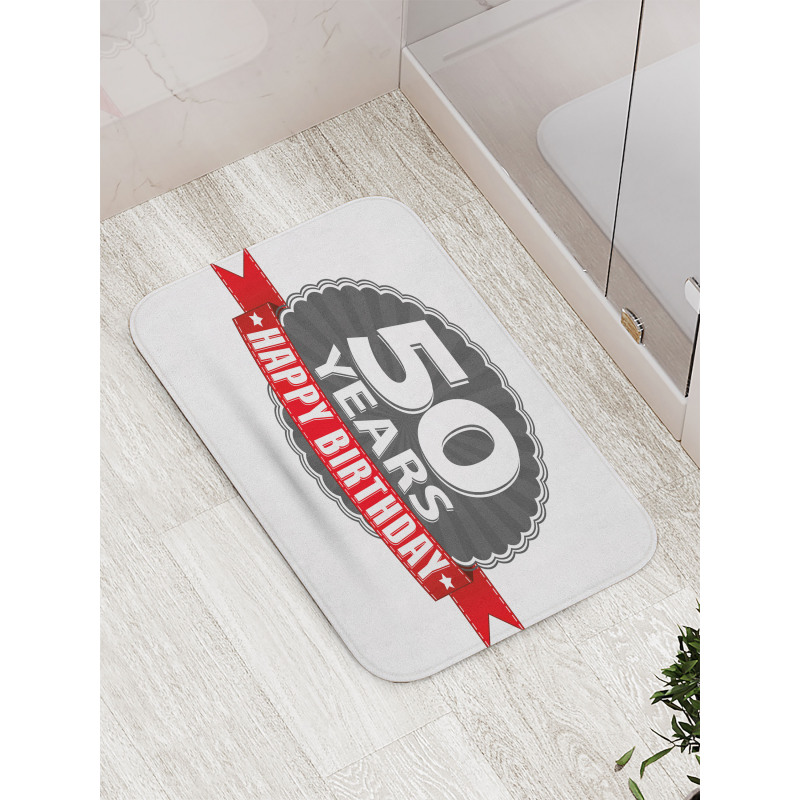 50th Birthday Retro Bath Mat